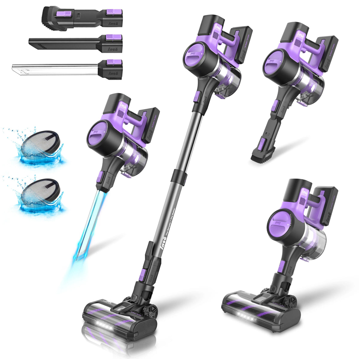 INSE S10 Cordless Vacuum - 30Kpa 6 - in - 1 Power - InspiredGrabs.com