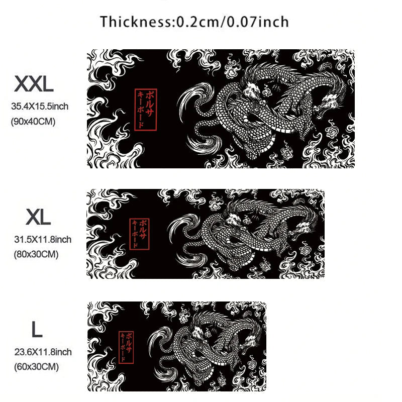 Japanese Dragon XL Gaming Mouse Pad - InspiredGrabs.com