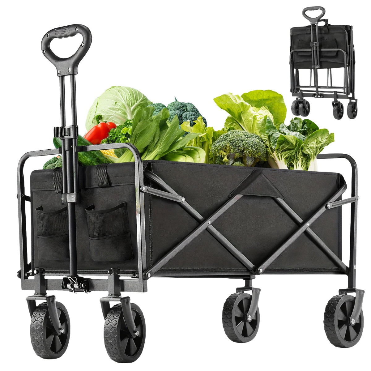 Large Capacity Foldable Cart – Sturdy, Portable, Versatile - InspiredGrabs.com