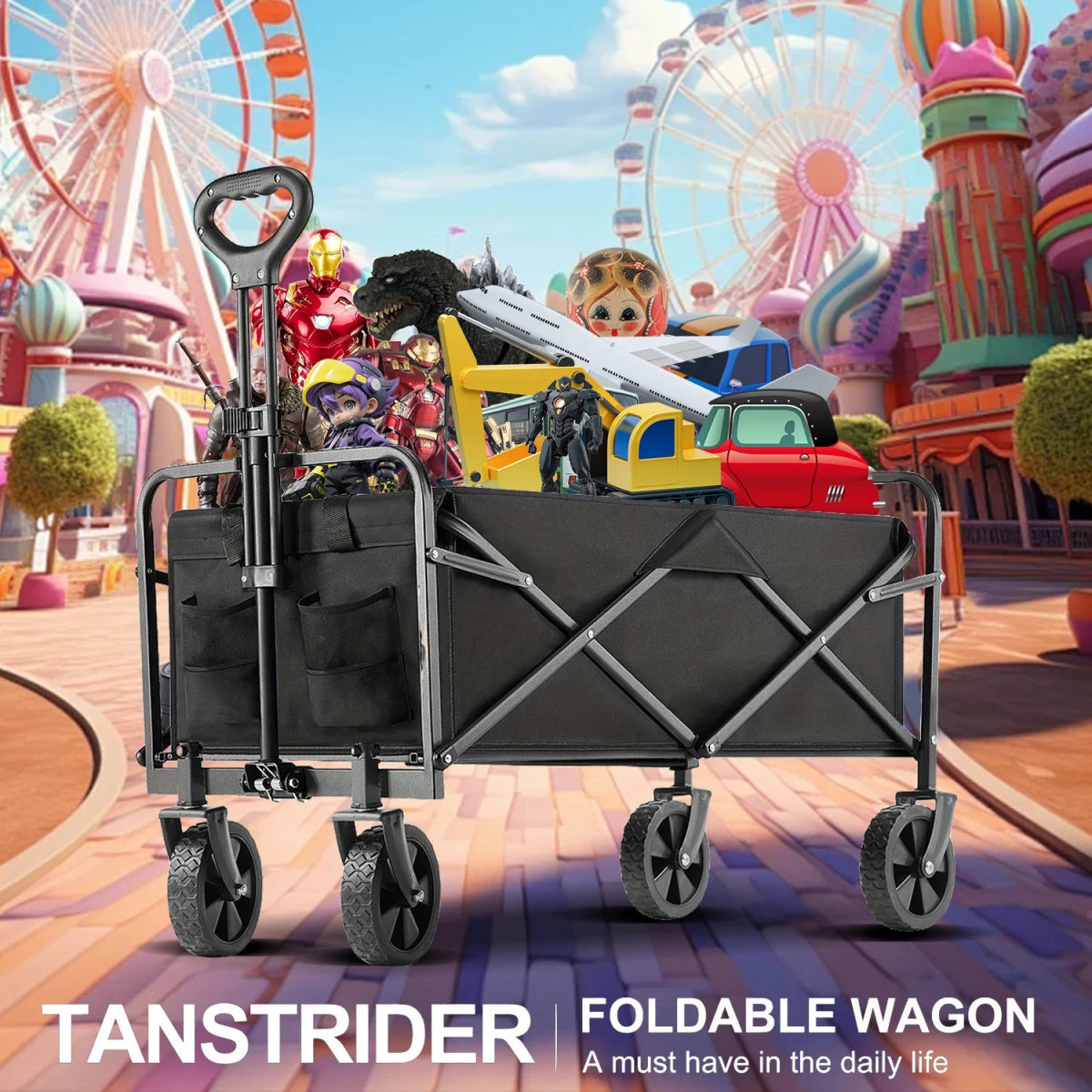 Large Capacity Foldable Cart – Sturdy, Portable, Versatile - InspiredGrabs.com