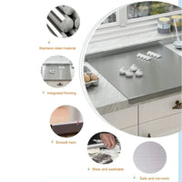 Thumbnail for Large Stainless Steel L - Shaped Dual - Sided Kitchen Chopping Board - InspiredGrabs.com