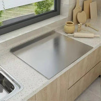Thumbnail for Large Stainless Steel L - Shaped Dual - Sided Kitchen Chopping Board - InspiredGrabs.com
