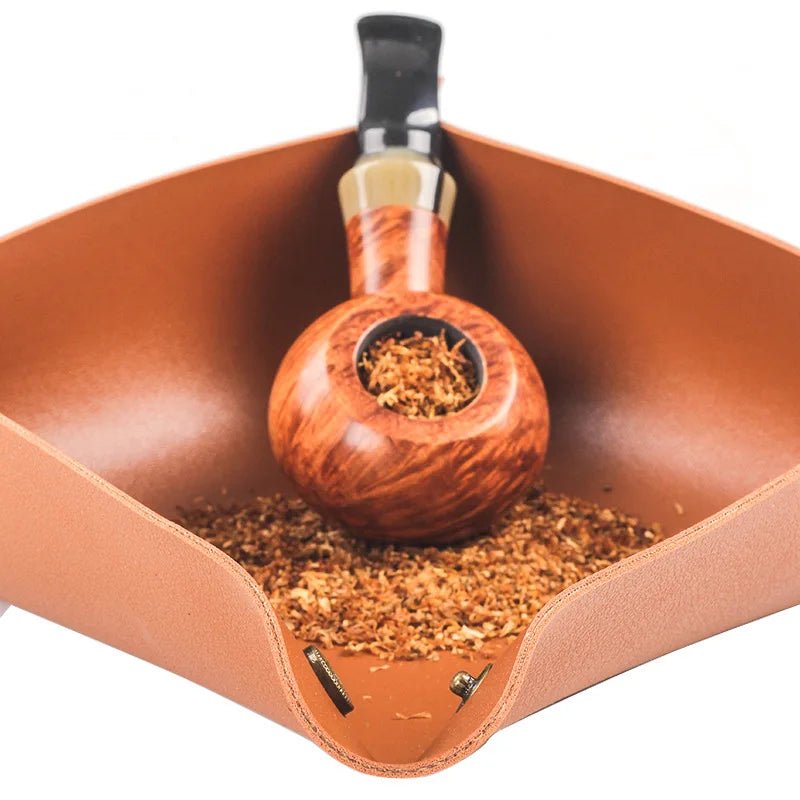 Leather Foldable Tobacco Rolling Tray – Portable Valet for Pipe Tools - InspiredGrabs.com
