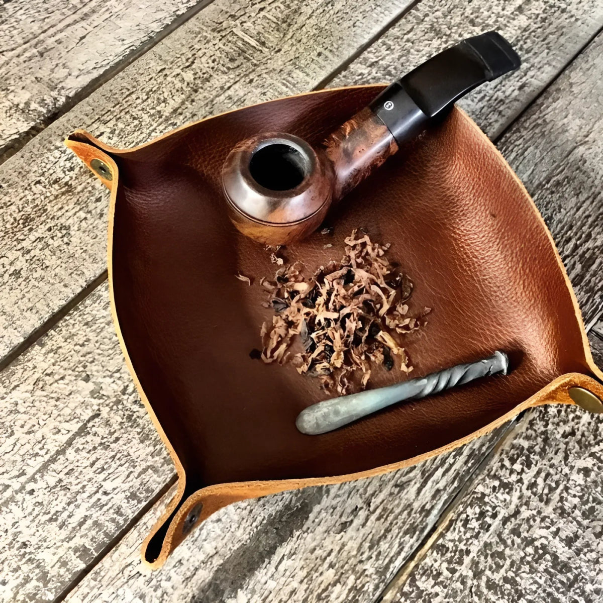 Leather Foldable Tobacco Rolling Tray – Portable Valet for Pipe Tools - InspiredGrabs.com