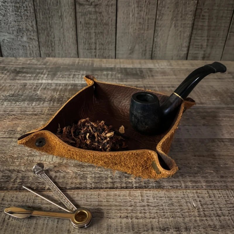 Leather Foldable Tobacco Rolling Tray – Portable Valet for Pipe Tools - InspiredGrabs.com