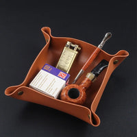 Thumbnail for Leather Foldable Tobacco Rolling Tray – Portable Valet for Pipe Tools - InspiredGrabs.com