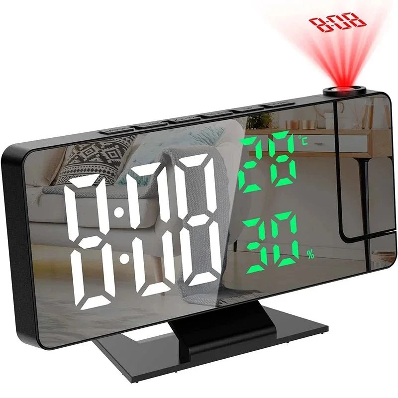 LED Projection Alarm Clock with Timer & Snooze - InspiredGrabs.com