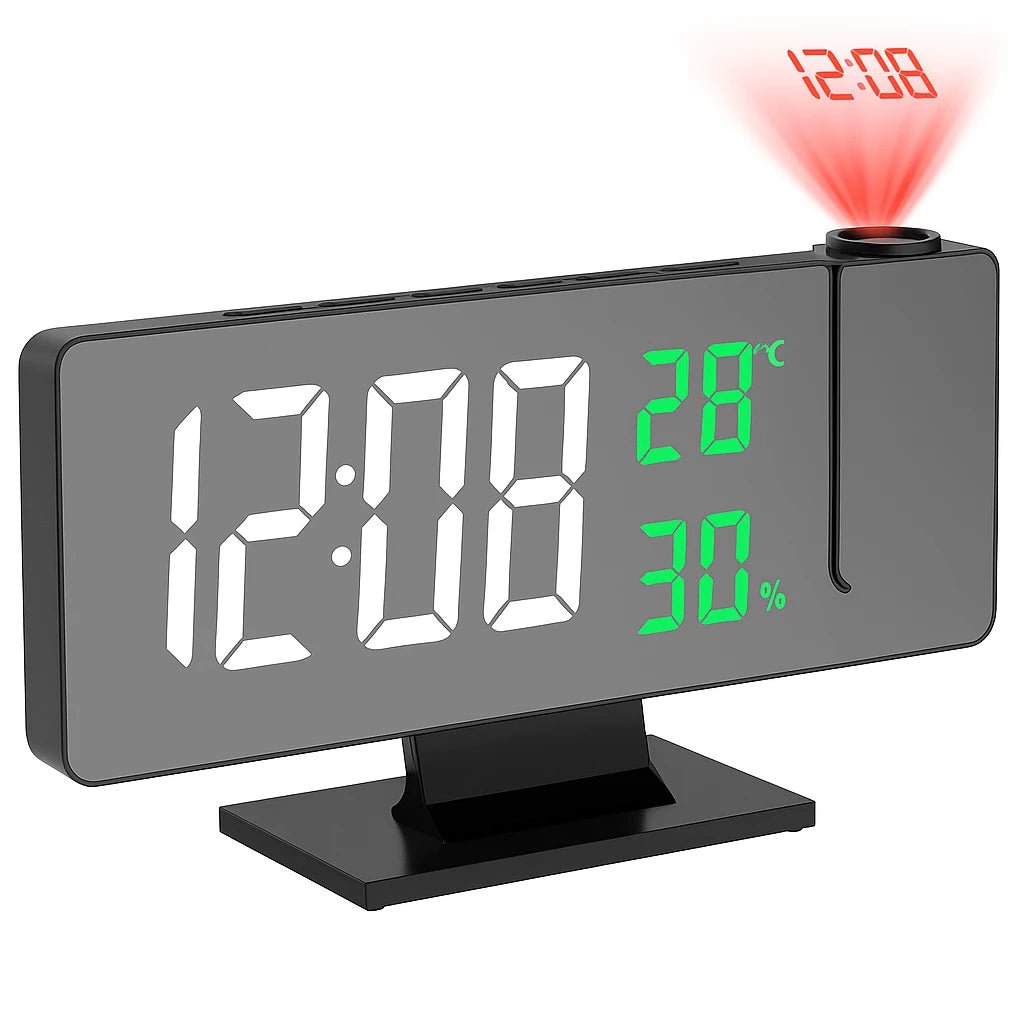 LED Projection Alarm Clock with Timer & Snooze - InspiredGrabs.com