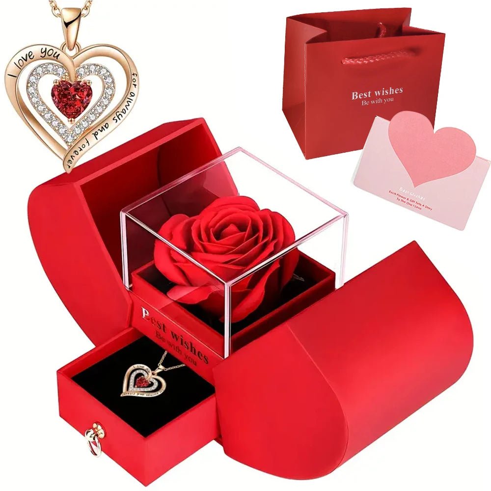 Luxury Rose Jewelry Box - Perfect Gift for Her - InspiredGrabs.com