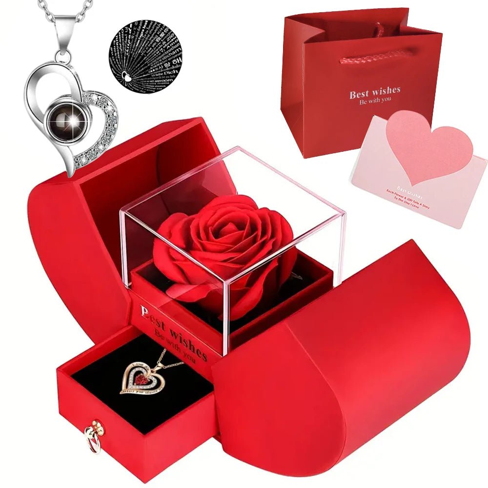 Luxury Rose Jewelry Box - Perfect Gift for Her - InspiredGrabs.com