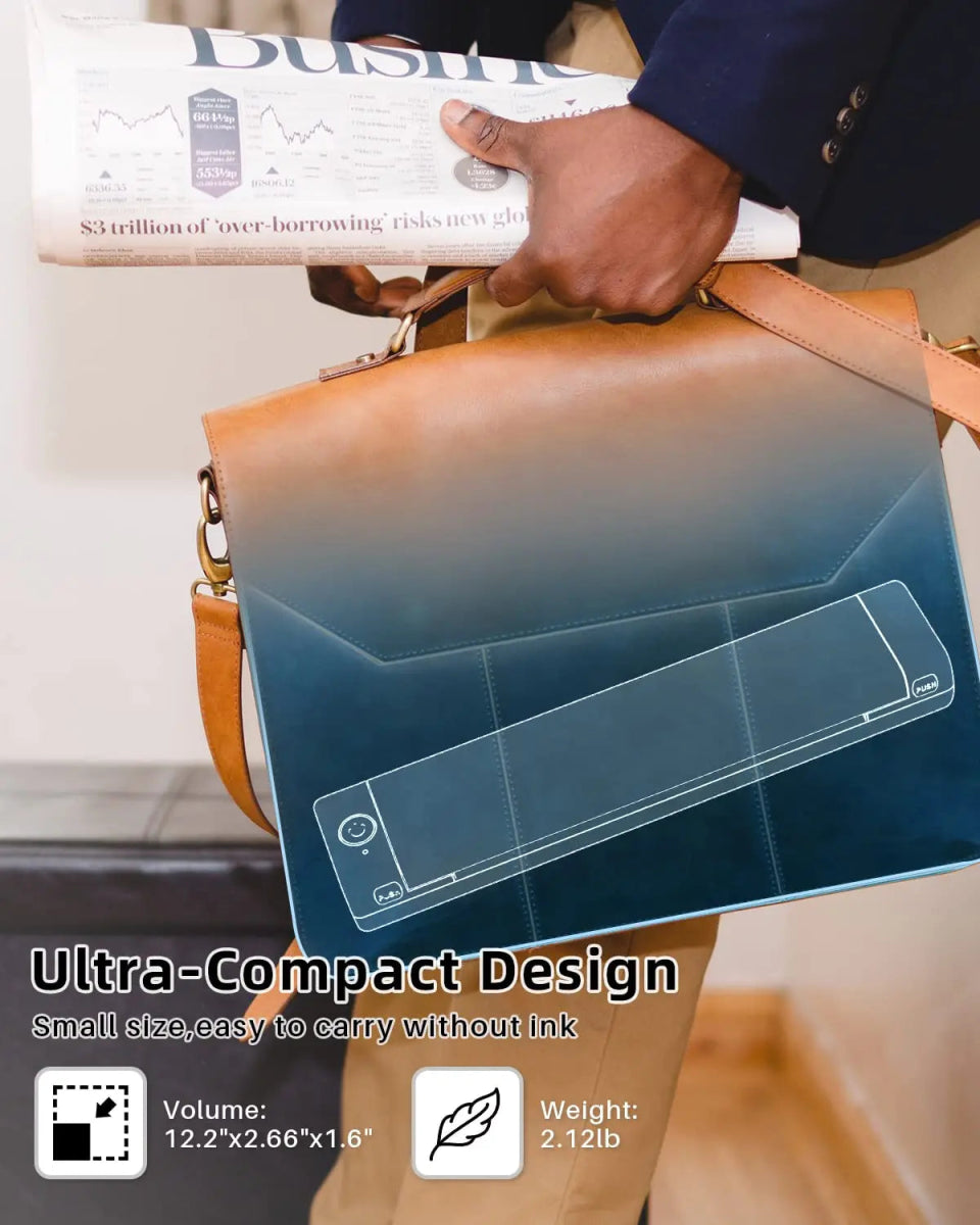 M08F Portable A4 Bluetooth Thermal Printer – Inkless Wireless Printing - InspiredGrabs.com