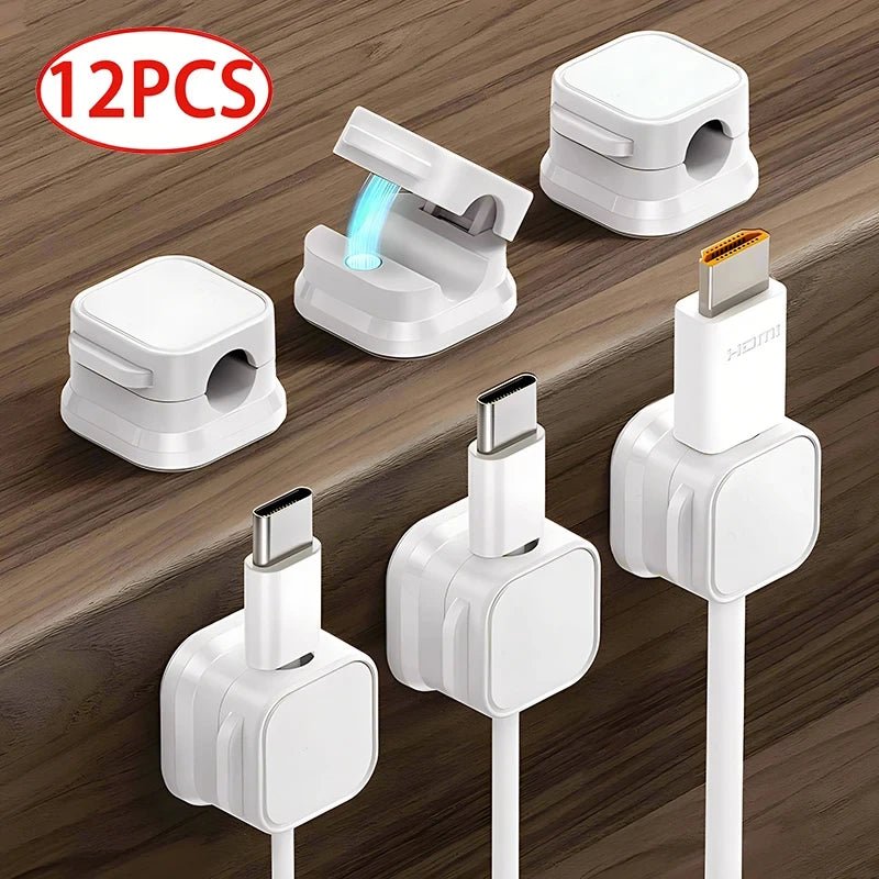 Magnetic Cable Organizer Clips – Black or White - InspiredGrabs.com