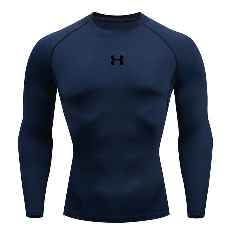 Men’s Compression Running Long Sleeve T-Shirt – Performance Athletic Base Layer - InspiredGrabs.com