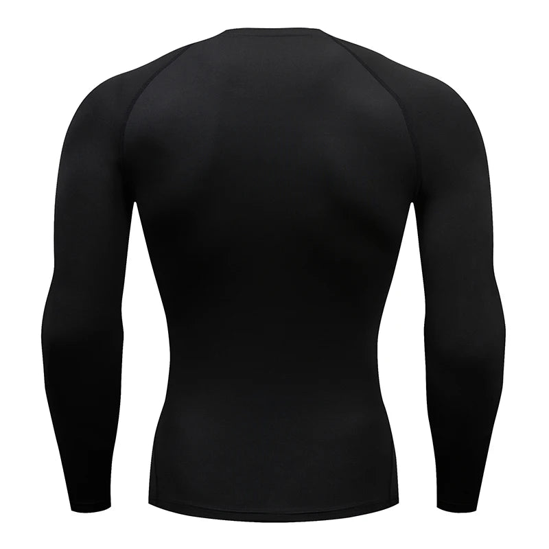 Men’s Compression Running Long Sleeve T-Shirt – Performance Athletic Base Layer - InspiredGrabs.com