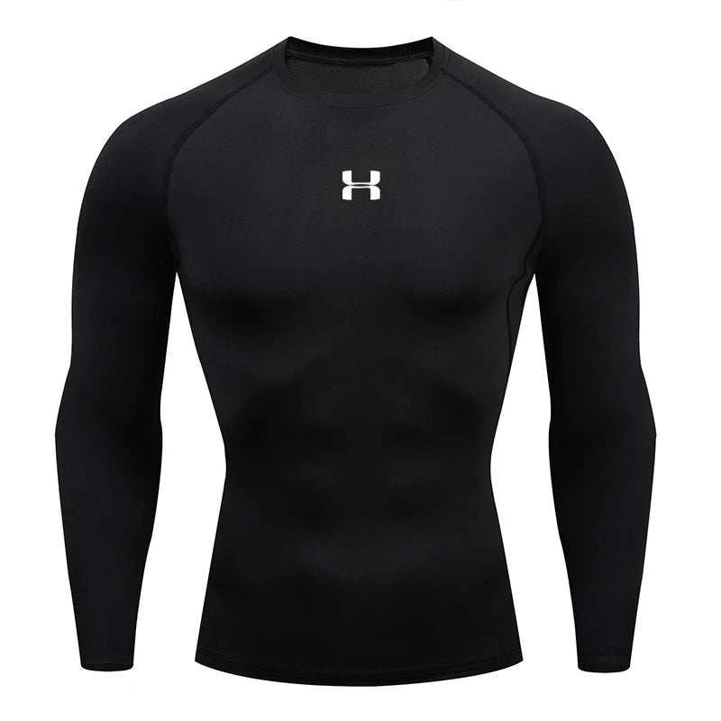 Men’s Compression Running Long Sleeve T-Shirt – Performance Athletic Base Layer - InspiredGrabs.com