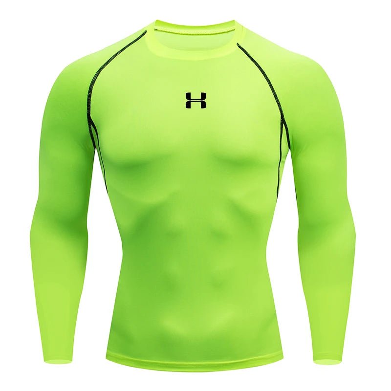Men’s Compression Running Long Sleeve T-Shirt – Performance Athletic Base Layer - InspiredGrabs.com