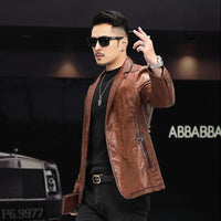 Thumbnail for Men's Genuine Leather Slim Fit Coat - InspiredGrabs.com