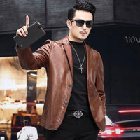 Thumbnail for Men's Genuine Leather Slim Fit Coat - InspiredGrabs.com