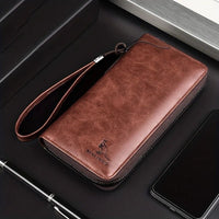 Thumbnail for Men's Long Zipper Wallet High Quality Pu Leather Wallet For Men RFID Blocking Business Clutch Bag Credit Card Holder Purse Man - InspiredGrabs.com