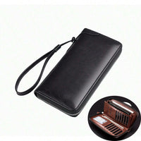 Thumbnail for Men’s Long Zipper Wallet – RFID Blocking PU Leather Business Clutch - InspiredGrabs.com
