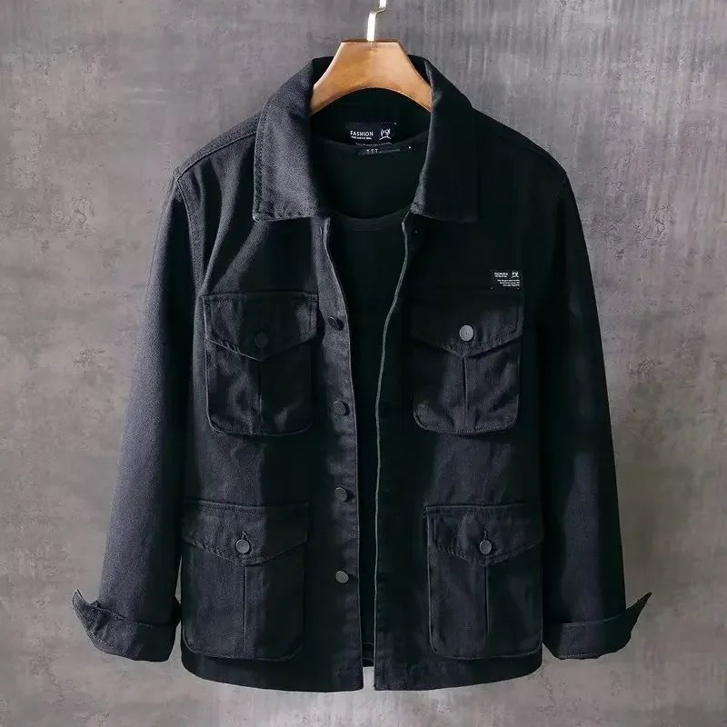 Men's Multi - pocket Spring Autumn Loose - fit Jacket - InspiredGrabs.com