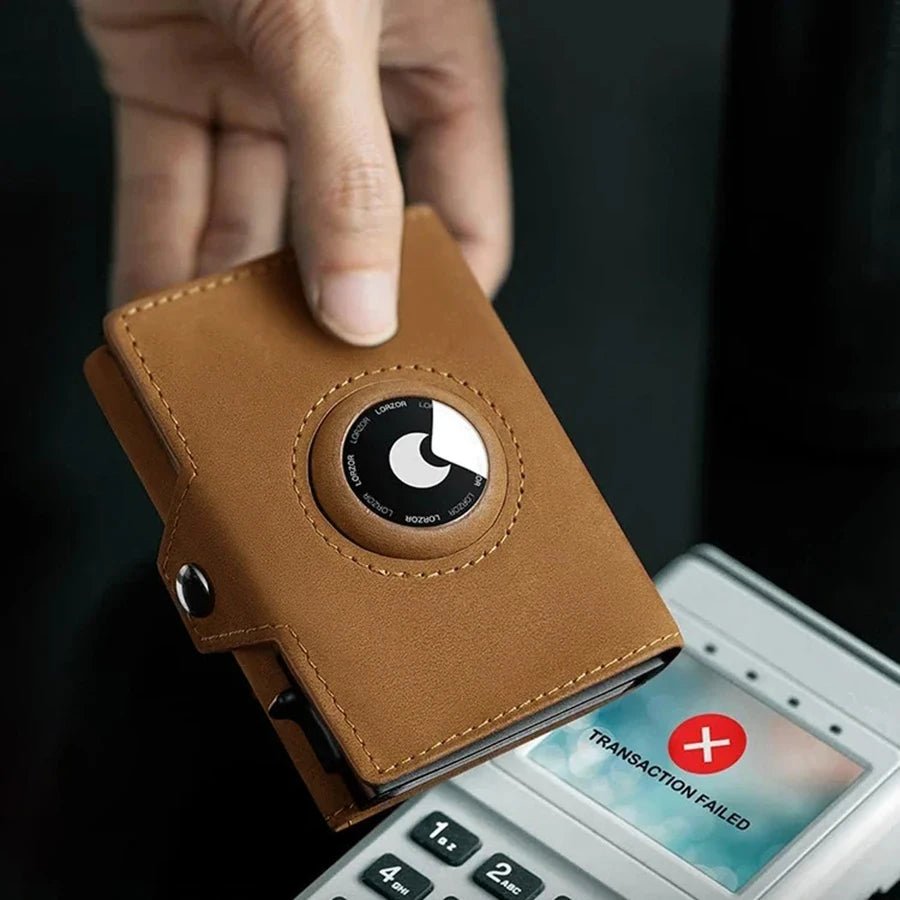 Men's RFID Blocking Wallet with Coin Pocket Airtag Wallet - InspiredGrabs.com