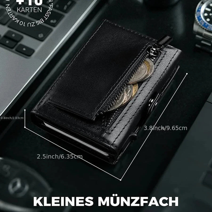 Men's RFID Blocking Wallet with Coin Pocket Airtag Wallet - InspiredGrabs.com