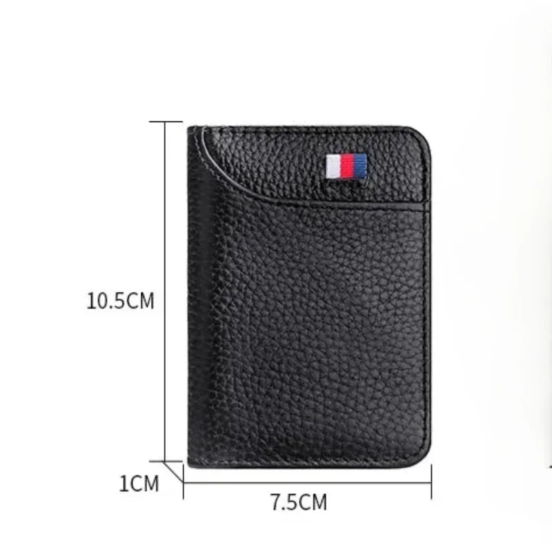 Men’s Short Wallet – Slim Soft Leather Card Holder with Coin Pocket - InspiredGrabs.com