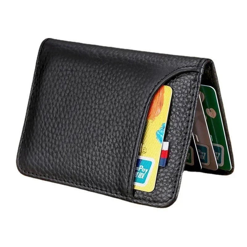 Men’s Short Wallet – Slim Soft Leather Card Holder with Coin Pocket - InspiredGrabs.com