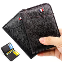 Thumbnail for Men’s Short Wallet – Slim Soft Leather Card Holder with Coin Pocket - InspiredGrabs.com