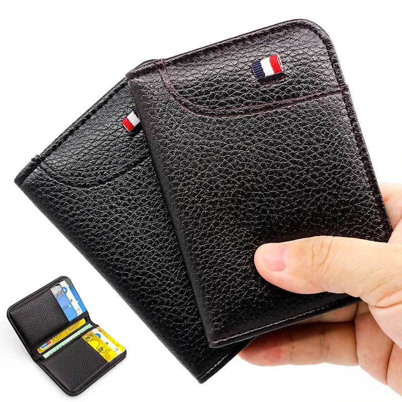 Men's Wallet Short Wallet Card Holder Fashion Thin Multi Card Business Soft Leather Wallet for Men Bolsa Feminina Coin Purse - InspiredGrabs.com