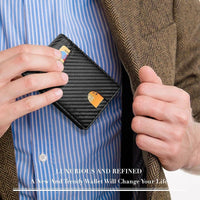Thumbnail for Men's Wallet Ultra Thin Rfid Leather with ID Window Multi Card Carbon Fiber Wallet - InspiredGrabs.com