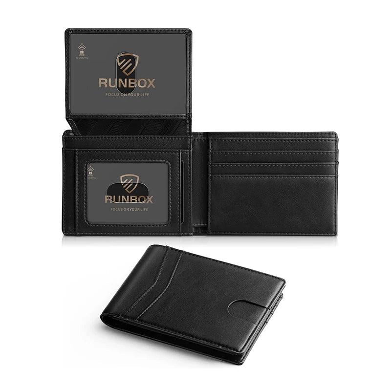Men's Wallet Ultra Thin Rfid Leather with ID Window Multi Card Carbon Fiber Wallet - InspiredGrabs.com