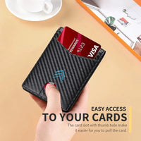 Thumbnail for Men's Wallet Ultra Thin Rfid Leather with ID Window Multi Card Carbon Fiber Wallet - InspiredGrabs.com