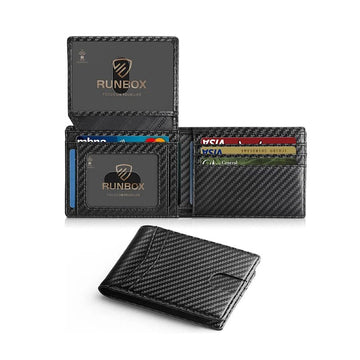 Men's Wallet Ultra Thin Rfid Leather with ID Window Multi Card Carbon Fiber Wallet - InspiredGrabs.com