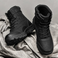 Thumbnail for Men’s Waterproof Leather Hiking & Work Boots – Anti - Slip Design (2024) - InspiredGrabs.com