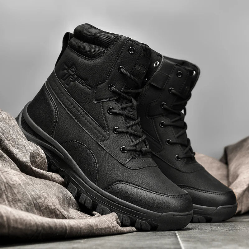 Men’s Waterproof Leather Hiking & Work Boots – Anti - Slip Design (2024) - InspiredGrabs.com