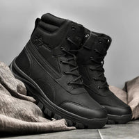 Thumbnail for Men’s Waterproof Leather Hiking & Work Boots – Anti - Slip Design (2024) - InspiredGrabs.com
