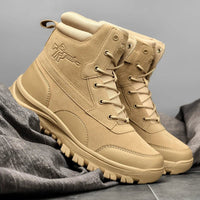 Thumbnail for Men’s Waterproof Leather Hiking & Work Boots – Anti - Slip Design (2024) - InspiredGrabs.com