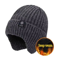 Thumbnail for Men's Winter Knitted Earmuff Cap – Warm, Soft & Windproof - InspiredGrabs.com