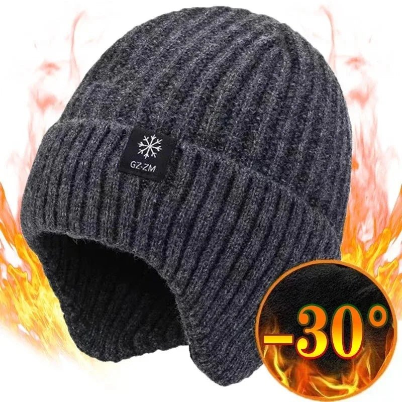 Men's Winter Knitted Earmuff Cap – Warm, Soft & Windproof - InspiredGrabs.com