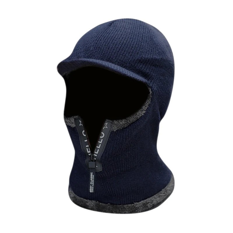 Men’s Winter Warm Wool Knit Hat with Ear Protection & Visor - InspiredGrabs.com