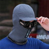 Thumbnail for Men’s Winter Warm Wool Knit Hat with Ear Protection & Visor - InspiredGrabs.com