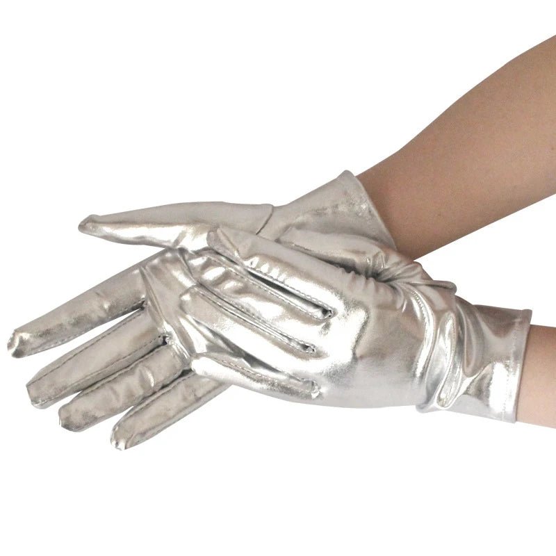 Metallic Faux Leather Evening Gloves – Performance & Party Style - InspiredGrabs.com