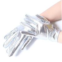 Thumbnail for Metallic Faux Leather Evening Gloves – Performance & Party Style - InspiredGrabs.com