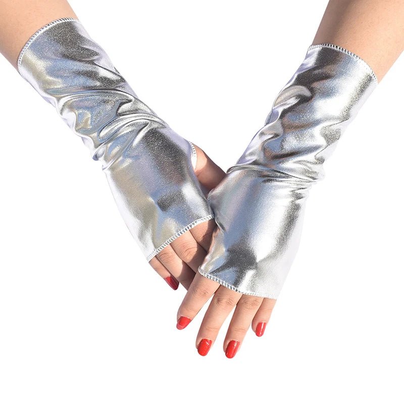 Metallic Faux Leather Evening Gloves – Performance & Party Style - InspiredGrabs.com