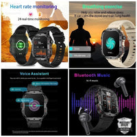Thumbnail for Military GPS Smartwatch for Men - IP68 Waterproof - InspiredGrabs.com
