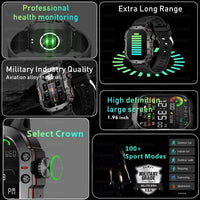 Thumbnail for Military GPS Smartwatch for Men - IP68 Waterproof - InspiredGrabs.com