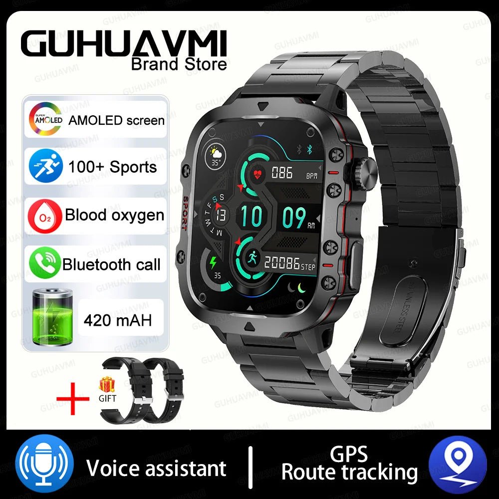 Military GPS Smartwatch for Men - IP68 Waterproof - InspiredGrabs.com