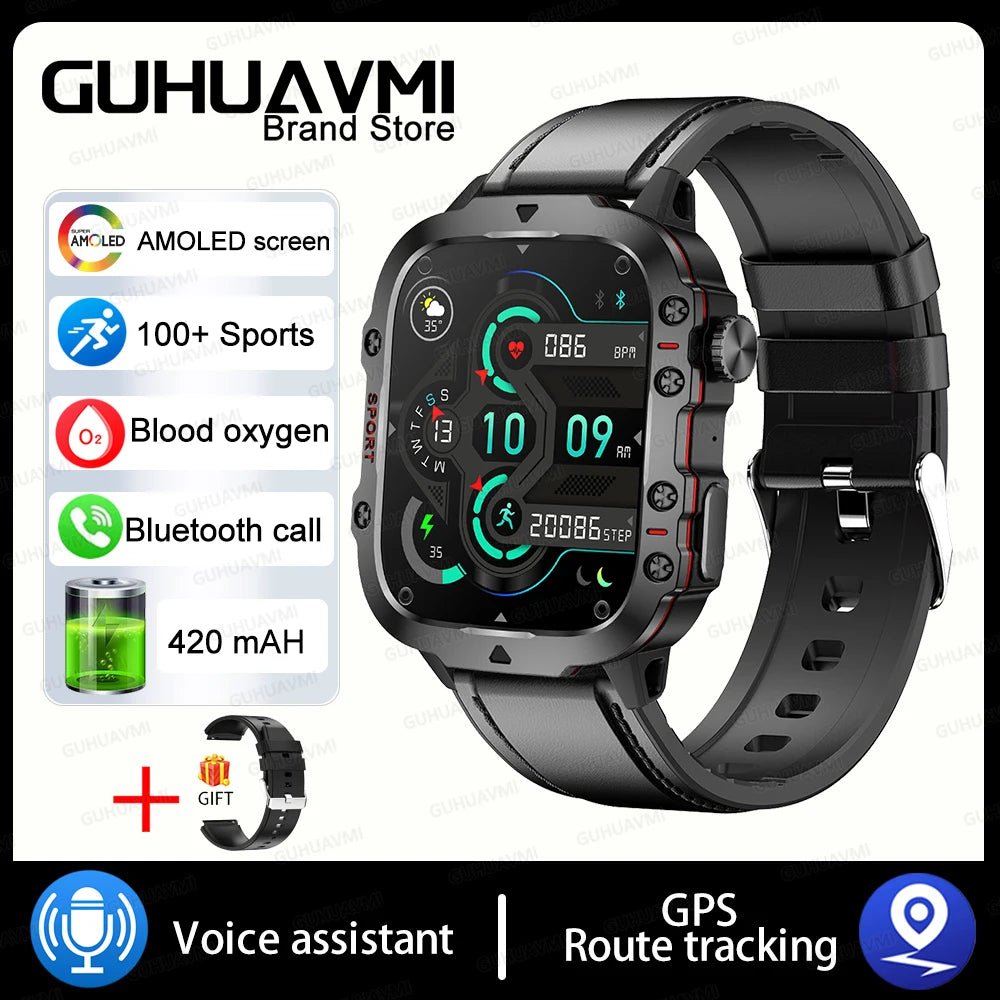 Military GPS Smartwatch for Men - IP68 Waterproof - InspiredGrabs.com